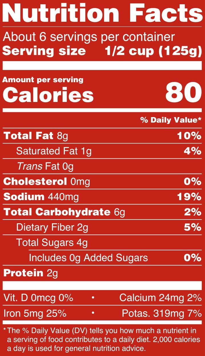 Olive You Puttanesca Nutrition Facts