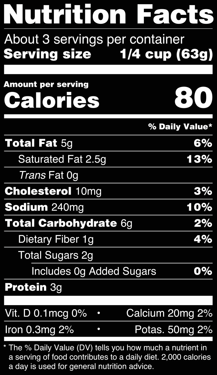 Smoking Hot Alfredo Nutrition Facts
